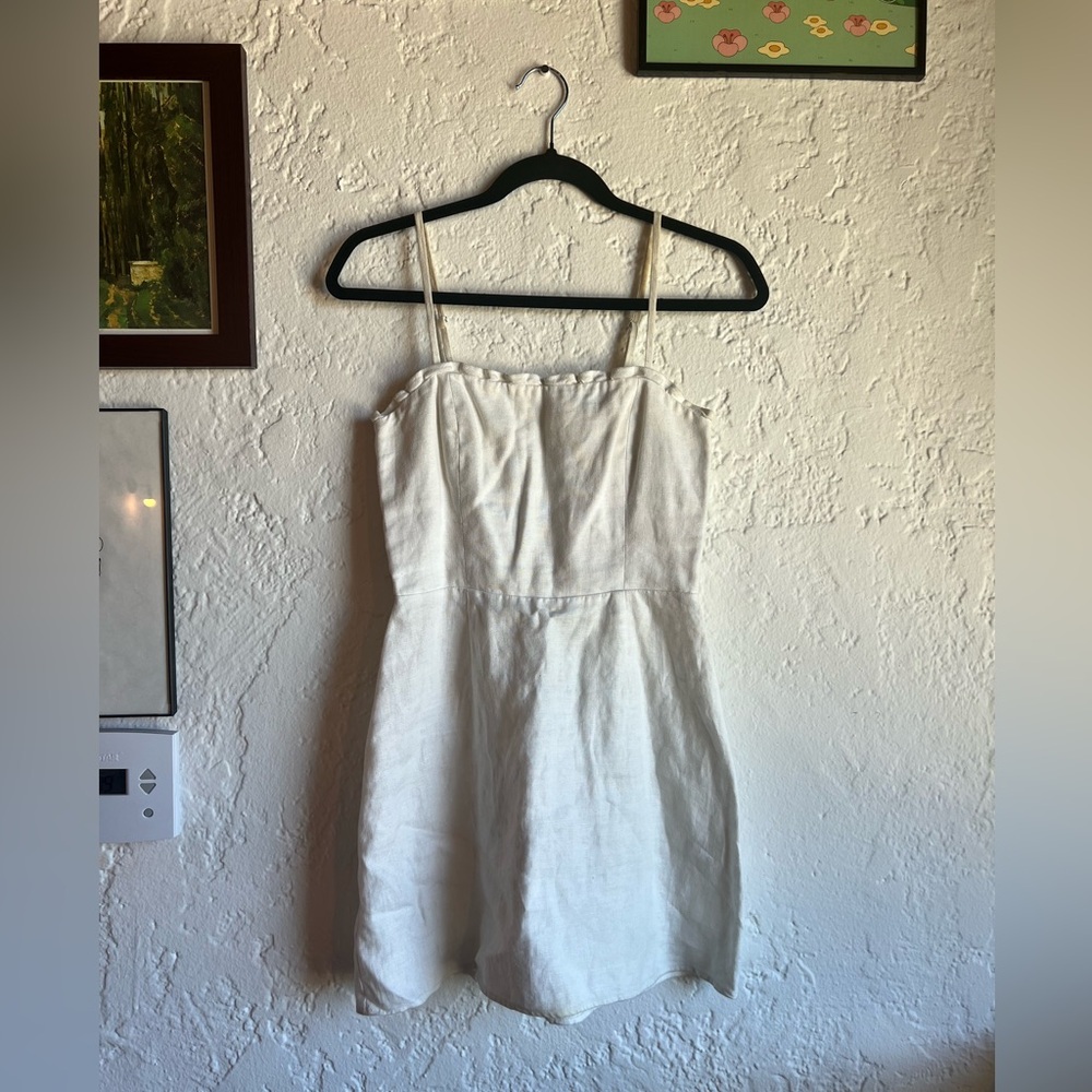 Reformation Ivory Linen Mini Dress